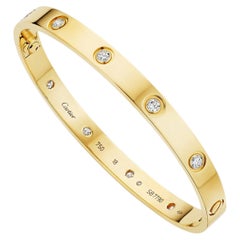 Cartier Diamond Gold Size 18 Vintage Love Bangle Bracelet