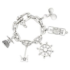 Getan De Percin French Sterling Silver Nautical Vintage Charm Bracelet