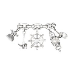 Getan De Percin French Sterling Silver Nautical Vintage Charm Bracelet