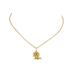 Van Cleef & Arpels Paris Gold Dog Pendant Necklace