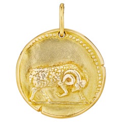 Van Cleef & Arpels Paris Georges L'Enfant Aries Zodiac Gold Pendant Medium