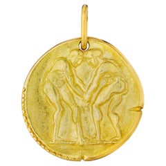 Van Cleef & Arpels Paris Georges L' Enfant Gemini Zodiac Modernist Pendant