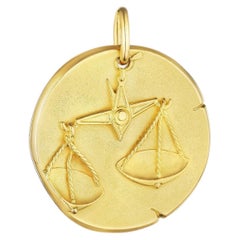 Van Cleef & Arpels Georges L'Enfant Libra Zodiac Gold Vintage Medium Pendant