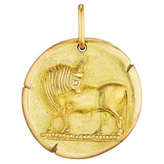 Van Cleef & Arpels Georges L'Enfant Vintage Taurus Zodiac Medium Gold Pendant