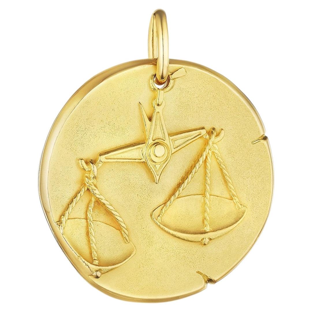 Van Cleef & Arpels Georges L'Enfant Libra Zodiac Gold Vintage Small Pendant