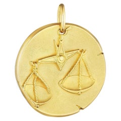 Van Cleef & Arpels Georges L'Enfant Libra Zodiac Gold Vintage Small Pendant