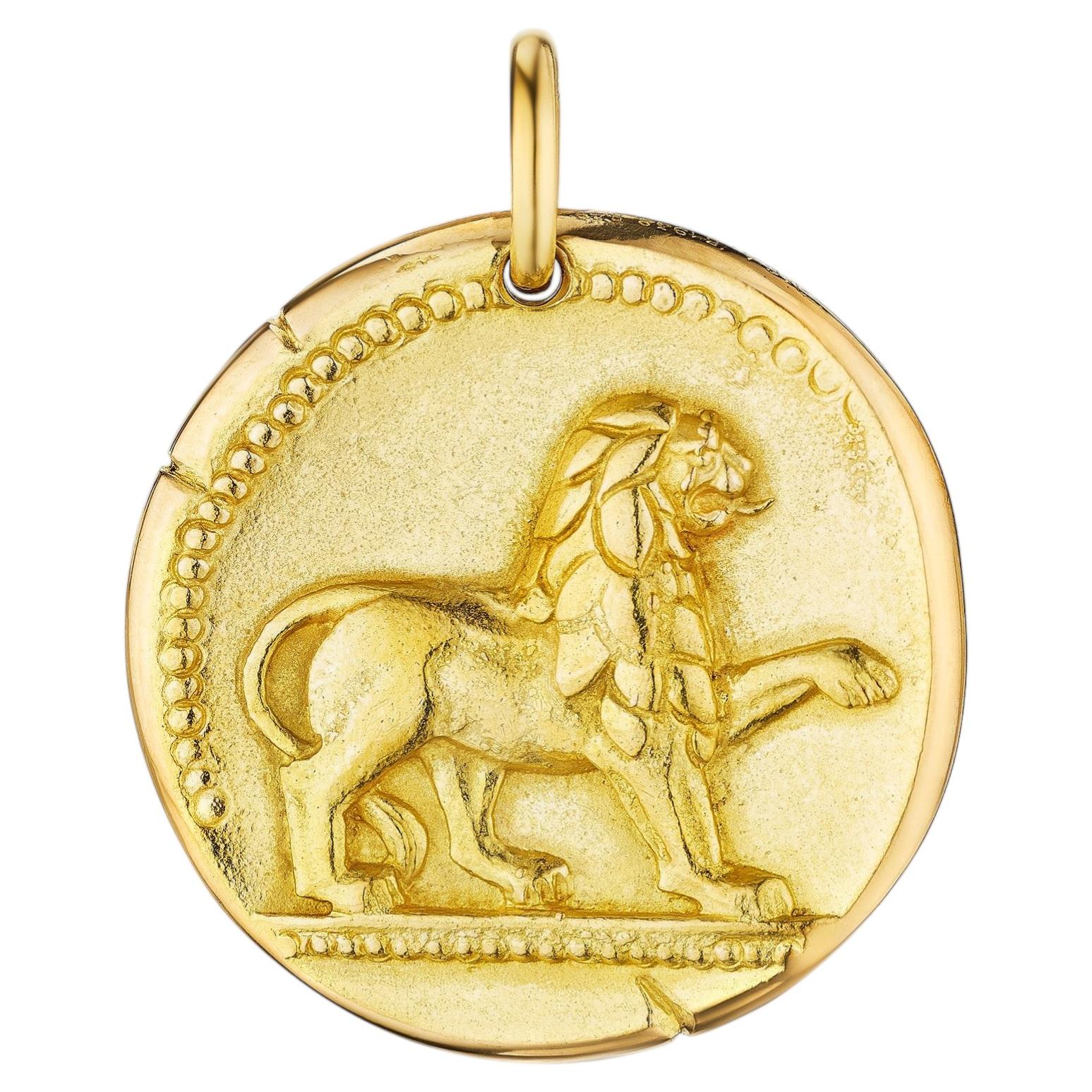 Georges L'Enfant for Van Cleef & Arpels Paris Leo Zodiac Large Gold Pendant
