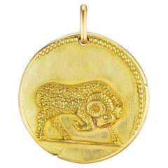 Van Cleef & Arpels París: colgante grande de oro con el signo del zodiaco Aries, diseño de Georges L'Enfant