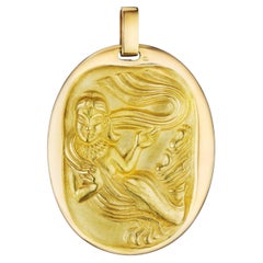 Cartier Georges L'Enfant Paris Virgo Zodiac Gold Large Vintage Pendant