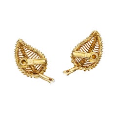 Cartier Paris Mid-Century Ruby Diamond Gold Clip Earrings