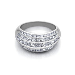Van Cleef & Arpels Paris Midcentury Diamond Platinum Bombe Ring