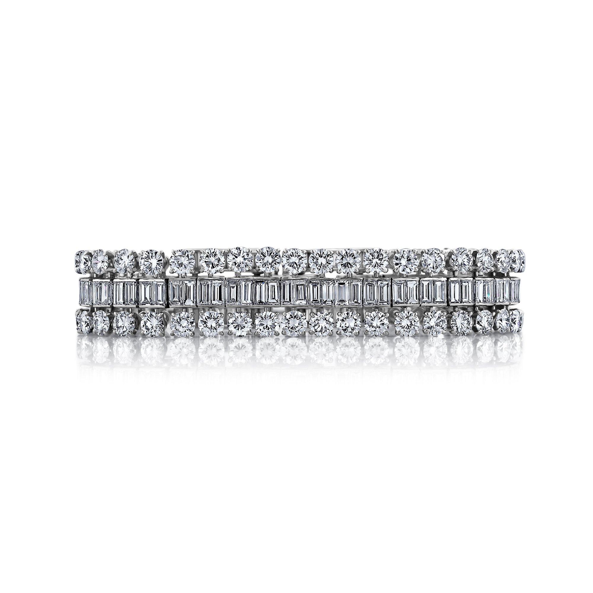 Retro Boucheron Paris Midcentury Diamond Platinum Bracelet