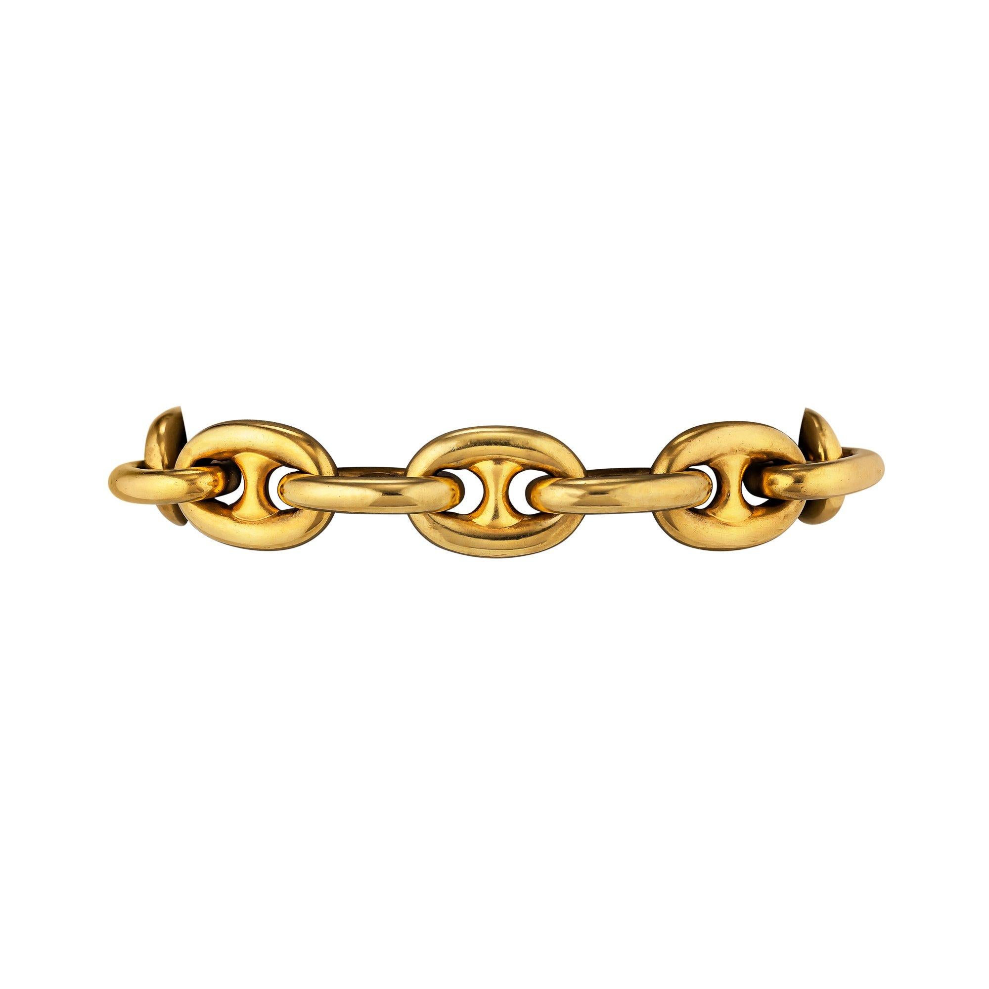 Victorian Gold Nautical Link Bracelet In Excellent Condition In Greenwich, CT