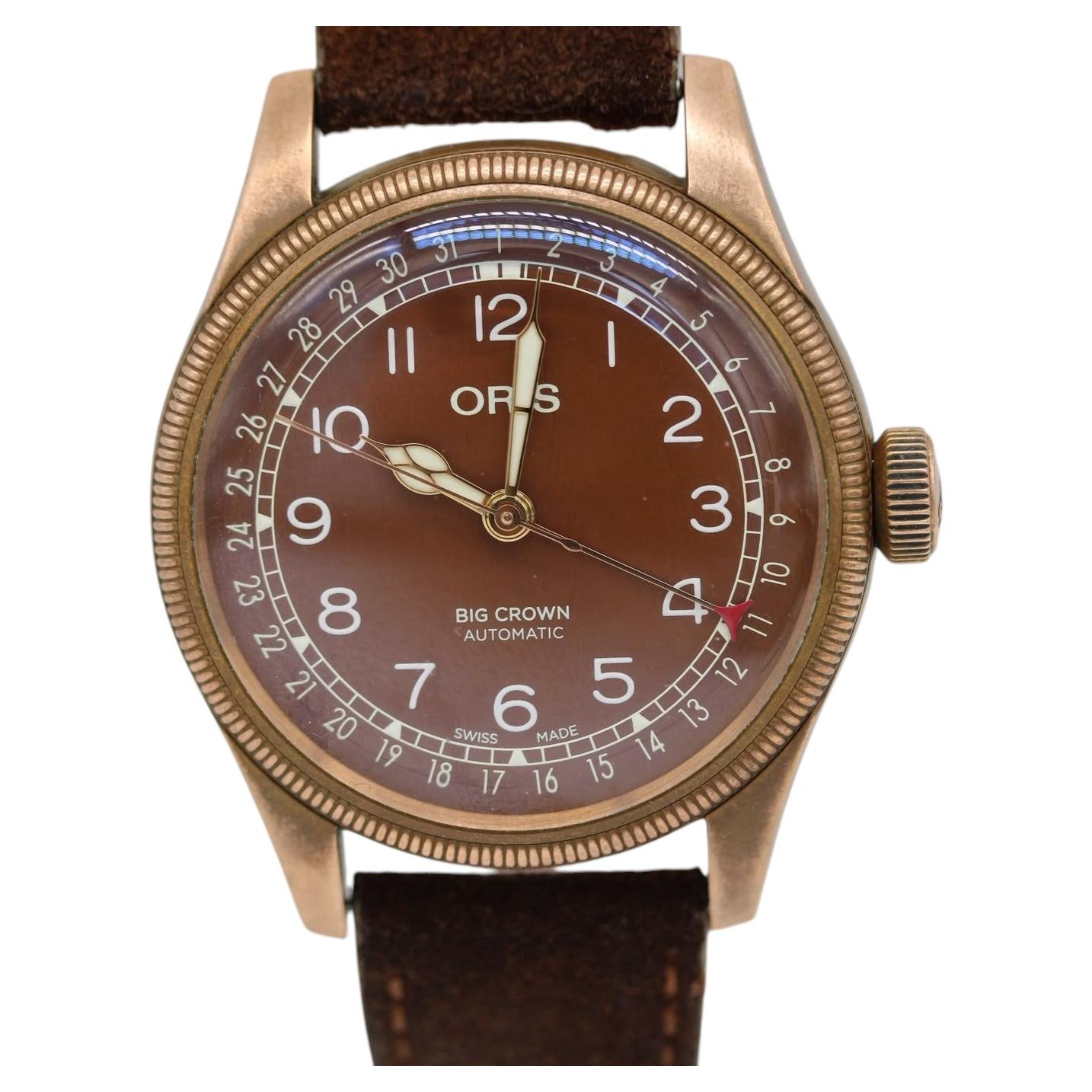 Pre-owned Oris Big Crown Pointer Date Bronze 01 754 7741 3166-07 5 20 74br � Full Set � In Multiple