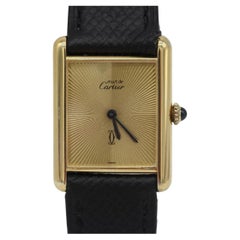 Carrtier Must de Cartier Tank 25 x 30mm Rare Bark Dial Manual Wind  Circa 1980s