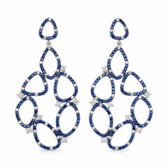 Penny Preville Sapphire Diamond 18K White Gold Earrings