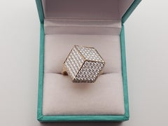 Anello geometrico in oro rosa 18 carati con diamanti di Paolo Costagli Brilliante