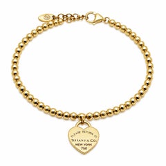 Verstellbares „Return to Tiffany“-Armband von Tiffany & Co. aus 18-karätigem Gelbgold mit Herzanhänger