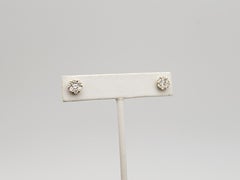 14K Yellow Gold 0.80 CT Diamond Flower Stud Earrings