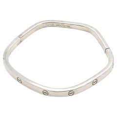 Pulsera rígida hexagonal vintage de plata de ley de Taxco, México