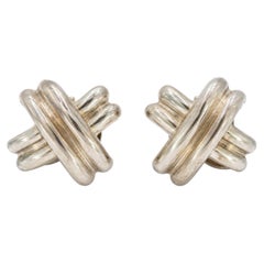 Vintage Tiffany & Co Sterling Silver Signature X Crossover Earrings