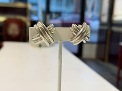 Vintage Tiffany & Co Sterling Silver Signature X Crossover Earrings