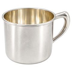 Taza vintage para bebés de plata de ley de Manchester