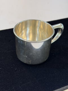 Taza vintage para bebés de plata de ley de Manchester