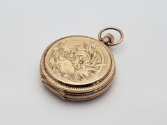 Antique 1887 American Waltham Gold-Filled Floral Full Hunter Pocket Watch