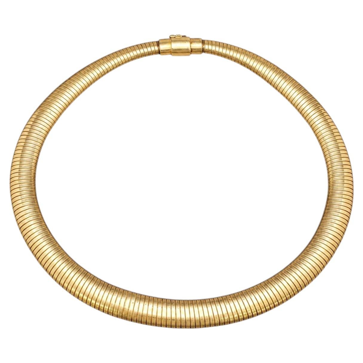 Vintage Cartier Tubogas Choker Necklace 14K Yellow Gold