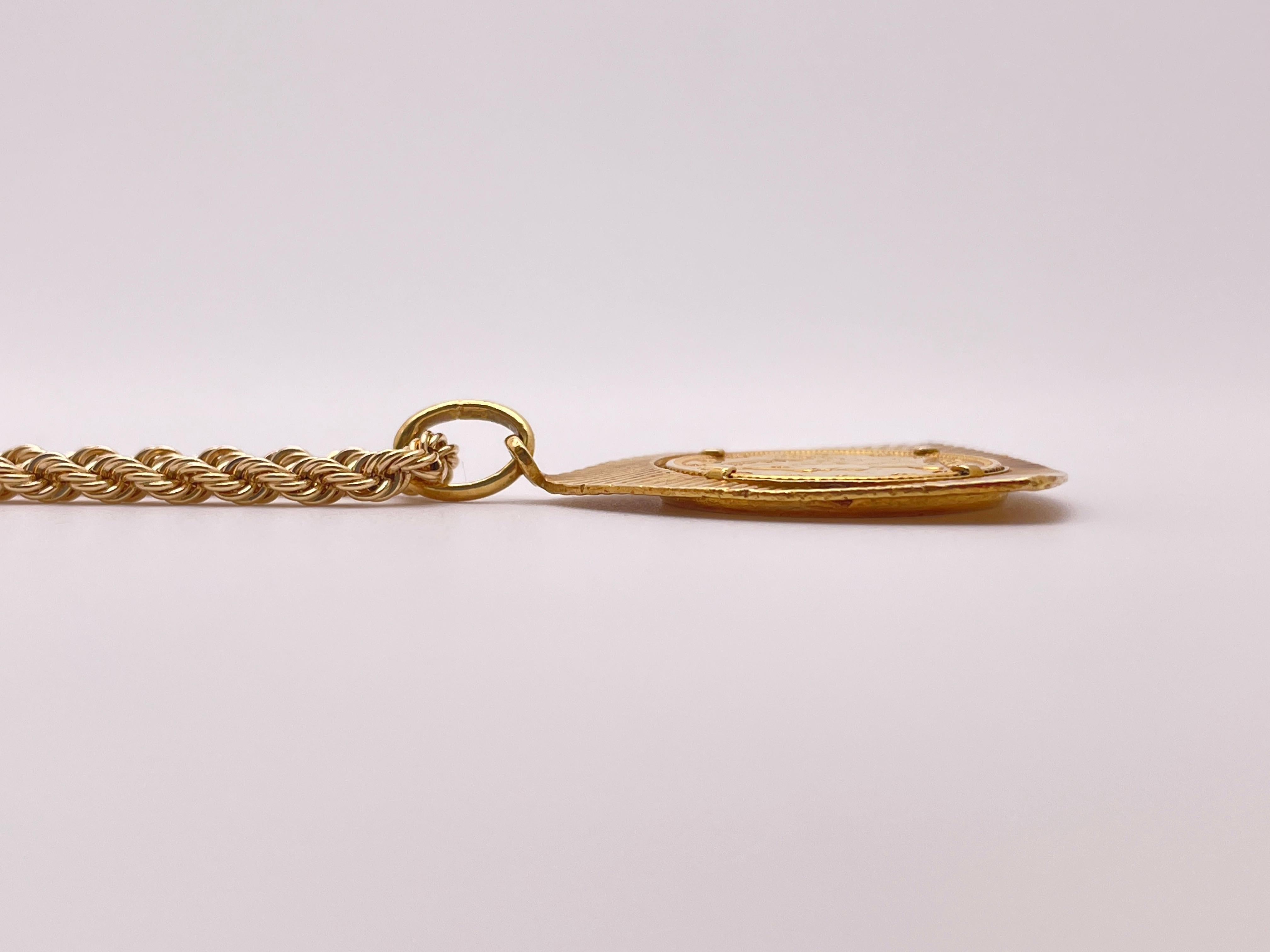 1882 $5 Liberty Head Half Eagle Gold Coin Pendant For Sale 1