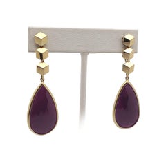 IGI Certified Paolo Costagli Brilliante 27 CT Ruby 18K Yellow Gold Earrings
