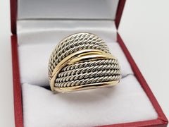 David Yurman Origami Crossover Ring 18K Yellow Gold and Sterling Silver