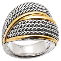 Bague « Origami Crossover » de David Yurman, en or jaune 18 carats et argent sterling
