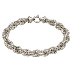 Heavy Sterling Silver Thick Rope Link Chain Choker Necklace