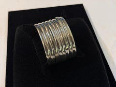 Set of 8 Vintage Taxco Mexico Sterling Silver Stackable Bangle Bracelets