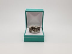 Heavy 4.50 CT Diamond 18K White Gold Wide Snake Ring
