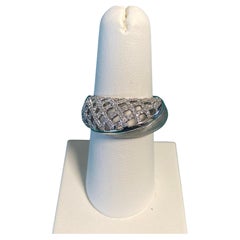EFFY 18K White Gold 0.42 Carat Diamond Fashion Lattice Ring New