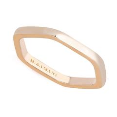 Hexagon shape gold band ring