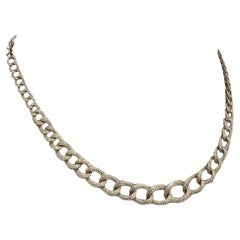 Diamond Chain Link Necklace in 14k Yellow Gold