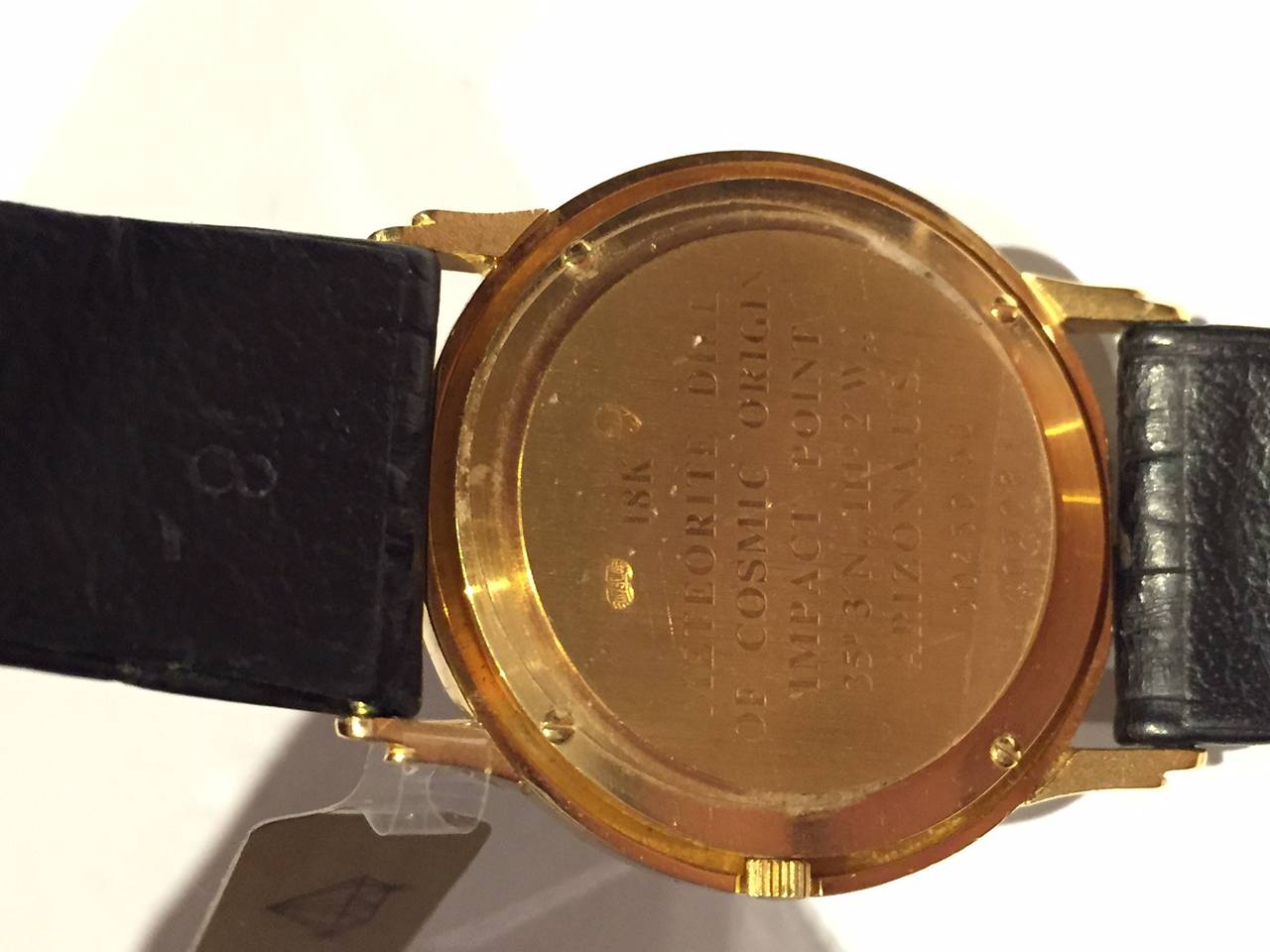 Corum Yellow Gold Wristwatch with Meteorite Dial circa 1990s In Excellent Condition For Sale In New York, NY