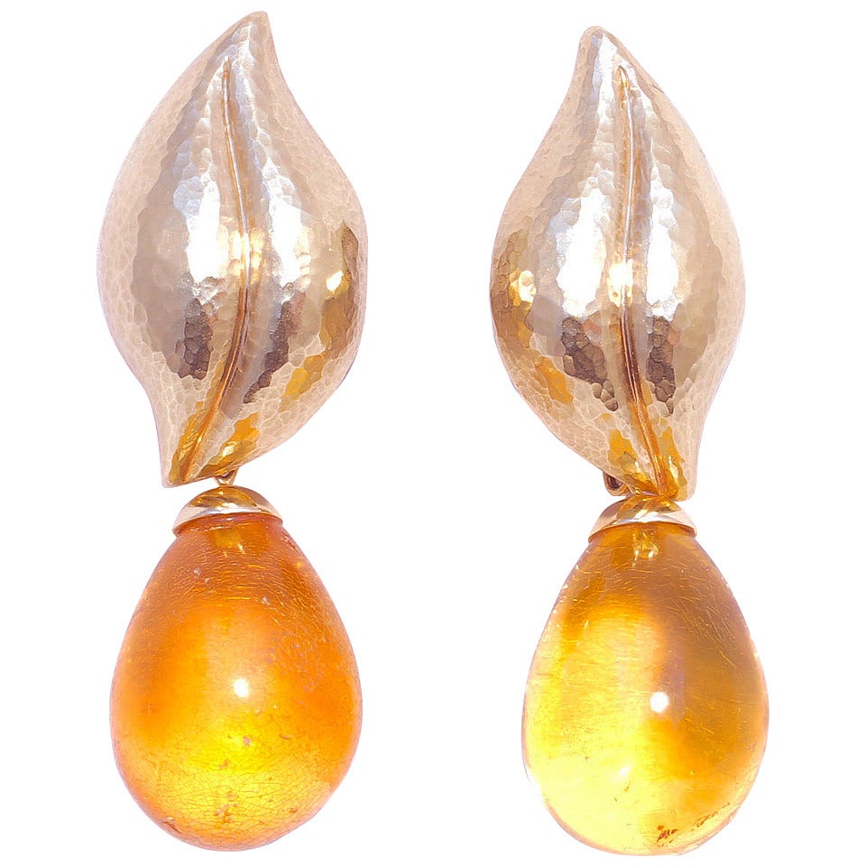 Tiffany & Co. Paloma Picasso Amber Gold Earrings