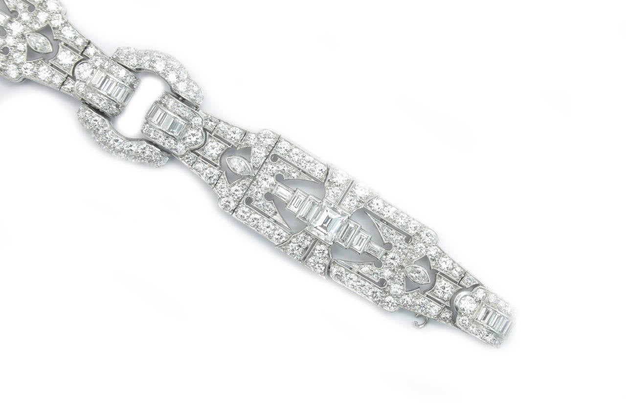 Cartier New York Important Art Deco Diamond Platinum Bracelet at ...