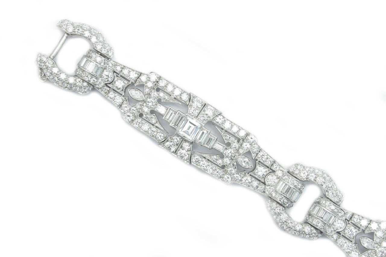 Cartier New York Important Art Deco Diamond Platinum Bracelet at ...
