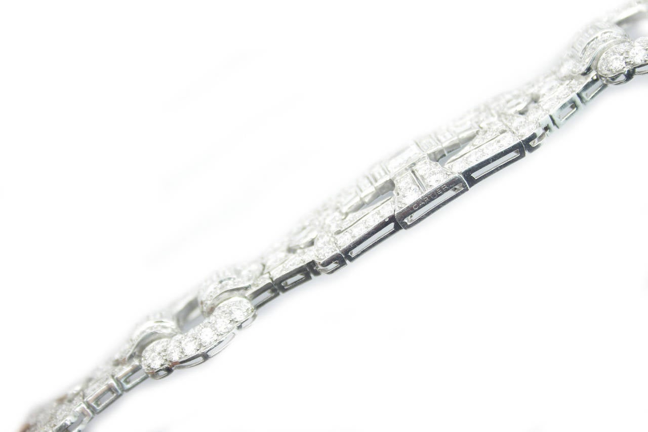 Women's Cartier New York Important Art Deco Diamond Platinum Bracelet