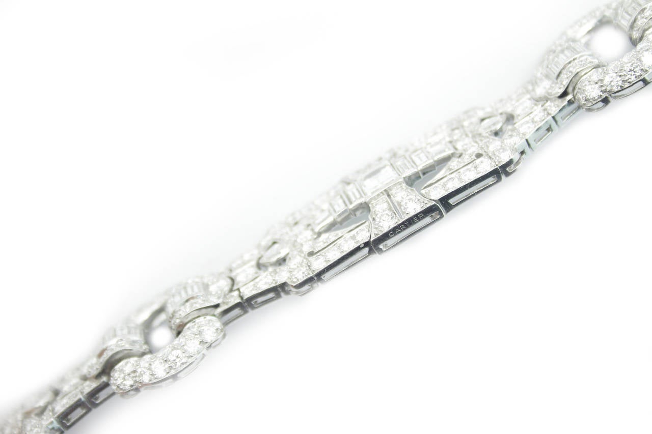 Cartier New York Important Art Deco Diamond Platinum Bracelet 2