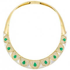 Emerald Diamond and Mother-of-Pearl Necklace