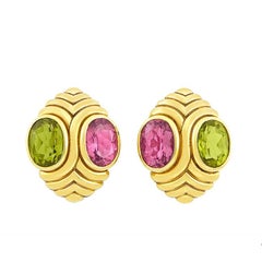 Bulgari Tourmaline Peridot Earclips