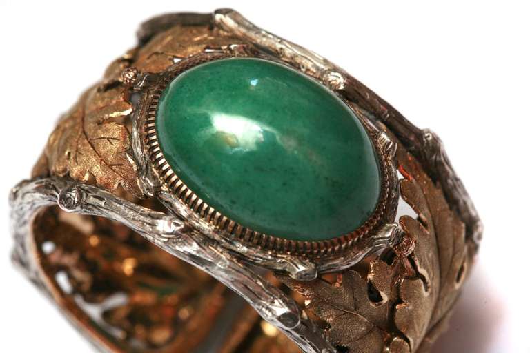 Buccellati An Aventurine Gold Bracelet In Excellent Condition In New York, NY