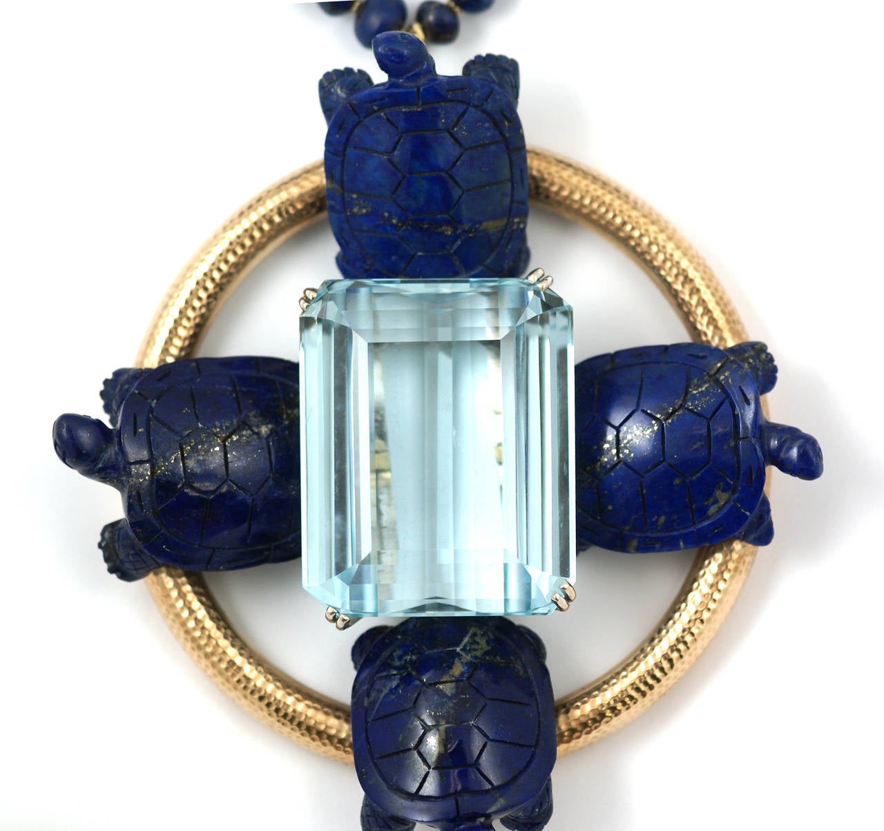 aquamarine turtle necklace